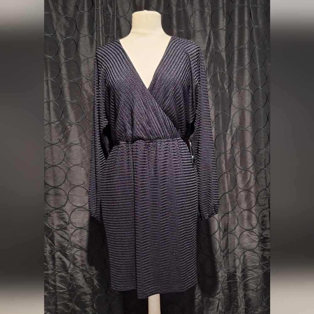Guess Black Ribbed Knit Scarf